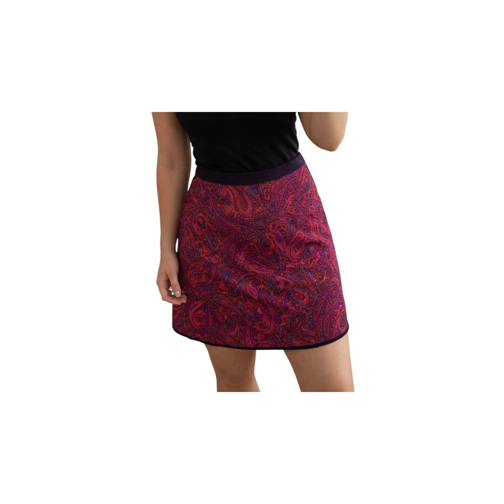 Tommy Hilfiger Paisley Skirt Size 6 Pink Purple Lined Zip Closure